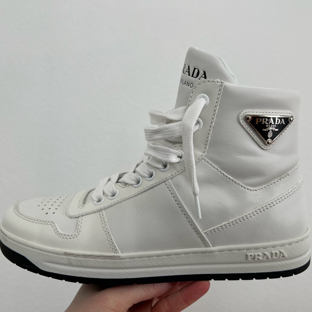 Prada Downtown leather Hightop Sneakers